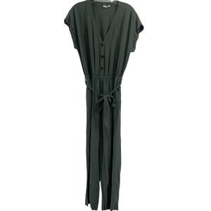 Utility Tie-Waist Jumpsuit in Dark Green
